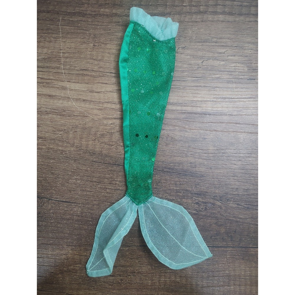 Fashion Doll Outfit Mermaid Tail Green Sequin Sparkle Dress Up Cosplay Z19